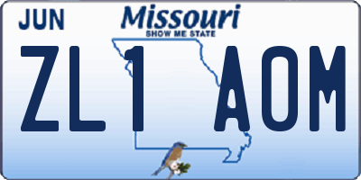 MO license plate ZL1A0M