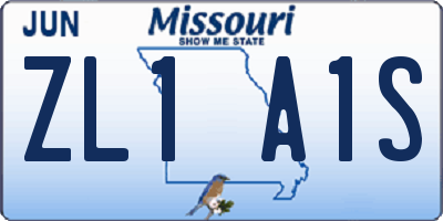 MO license plate ZL1A1S
