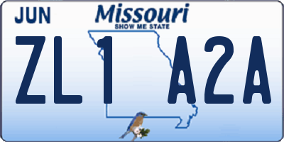 MO license plate ZL1A2A