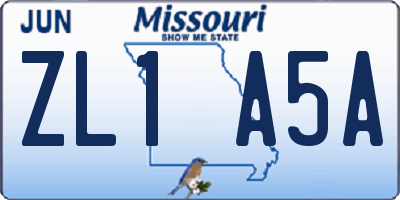 MO license plate ZL1A5A