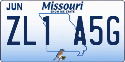 MO license plate ZL1A5G