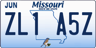 MO license plate ZL1A5Z