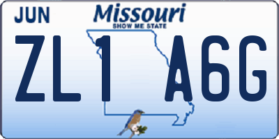 MO license plate ZL1A6G