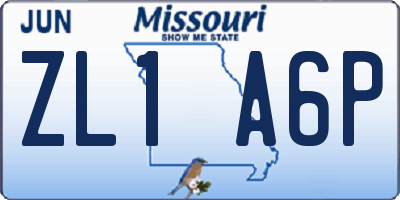 MO license plate ZL1A6P