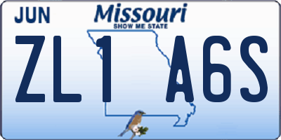 MO license plate ZL1A6S