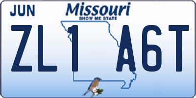 MO license plate ZL1A6T