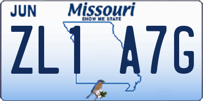 MO license plate ZL1A7G