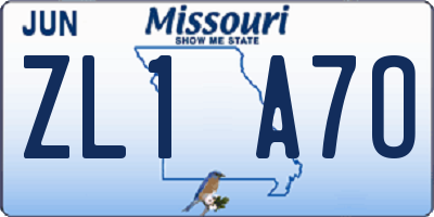 MO license plate ZL1A7O