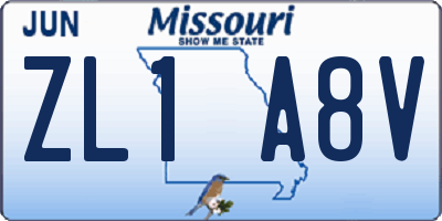 MO license plate ZL1A8V