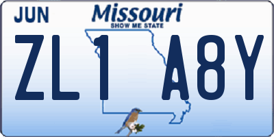MO license plate ZL1A8Y