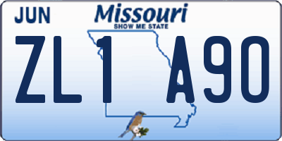 MO license plate ZL1A9O