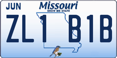 MO license plate ZL1B1B