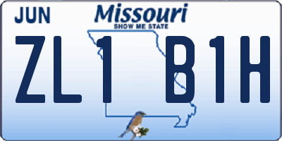 MO license plate ZL1B1H