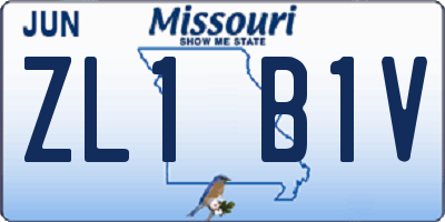 MO license plate ZL1B1V