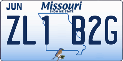 MO license plate ZL1B2G