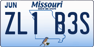 MO license plate ZL1B3S