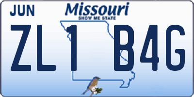 MO license plate ZL1B4G