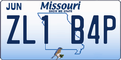 MO license plate ZL1B4P