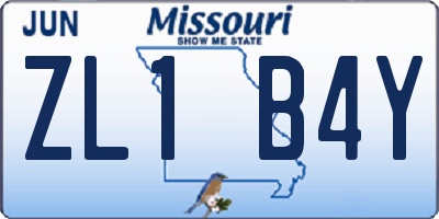 MO license plate ZL1B4Y