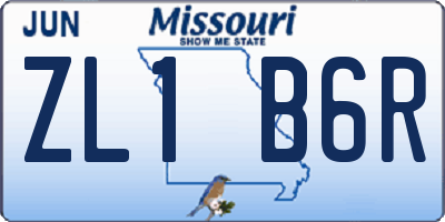 MO license plate ZL1B6R