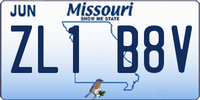 MO license plate ZL1B8V