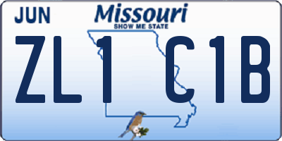 MO license plate ZL1C1B
