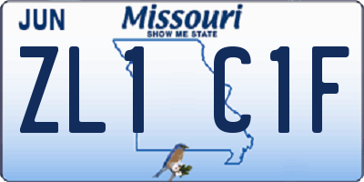 MO license plate ZL1C1F