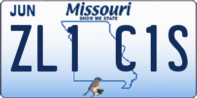 MO license plate ZL1C1S