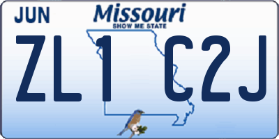 MO license plate ZL1C2J