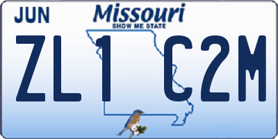 MO license plate ZL1C2M