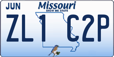 MO license plate ZL1C2P