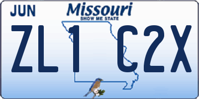 MO license plate ZL1C2X
