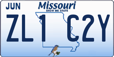 MO license plate ZL1C2Y