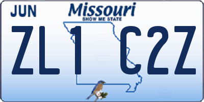 MO license plate ZL1C2Z