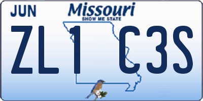 MO license plate ZL1C3S