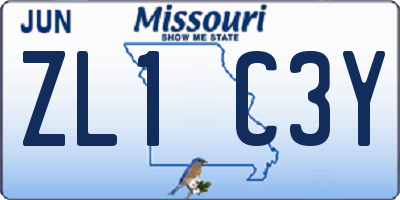 MO license plate ZL1C3Y