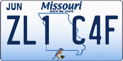 MO license plate ZL1C4F