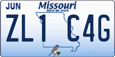 MO license plate ZL1C4G