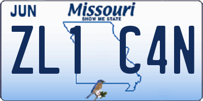 MO license plate ZL1C4N