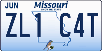 MO license plate ZL1C4T