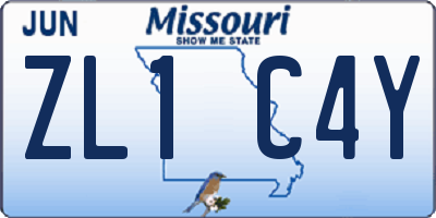 MO license plate ZL1C4Y