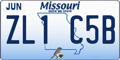 MO license plate ZL1C5B