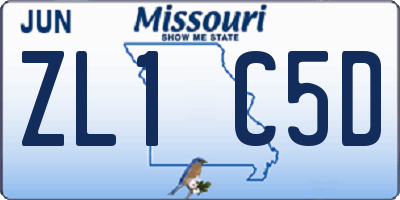 MO license plate ZL1C5D