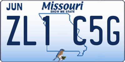 MO license plate ZL1C5G