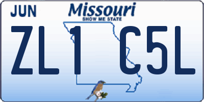 MO license plate ZL1C5L