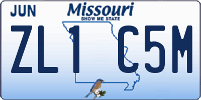 MO license plate ZL1C5M