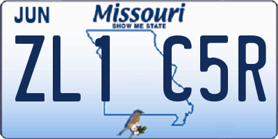 MO license plate ZL1C5R