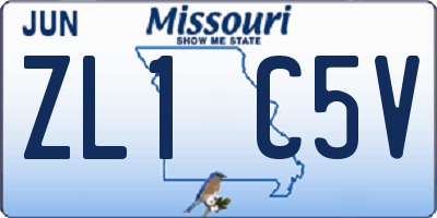 MO license plate ZL1C5V