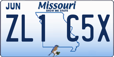 MO license plate ZL1C5X