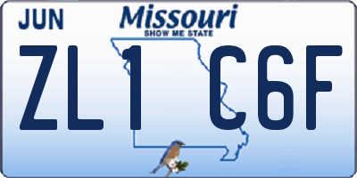 MO license plate ZL1C6F